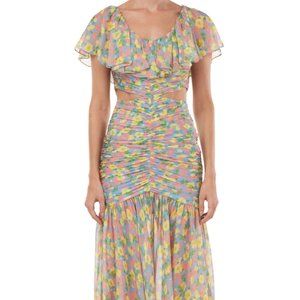 Amur Amore Dress Floral off shoulder cut out NWT $698 Gorgeous Easter Dress